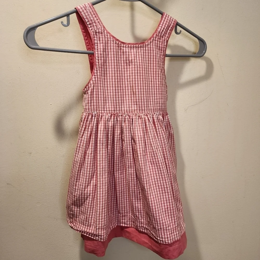 Gap baby girls gingham pink and white dress size 12-18 Months